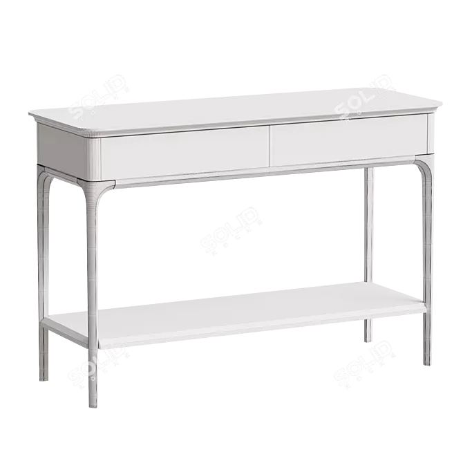 Modular Birch Wood Console Shelf 3D model image 2