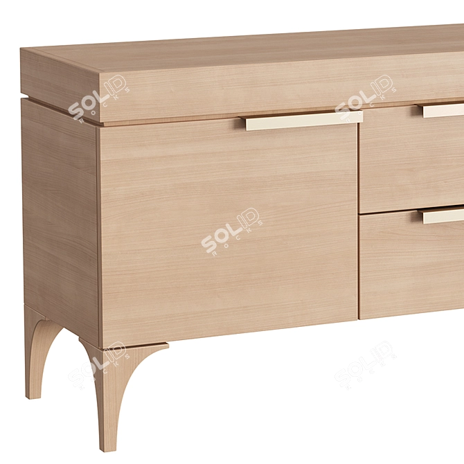 Modern Oak TV Stand Cabinet 3D model image 5