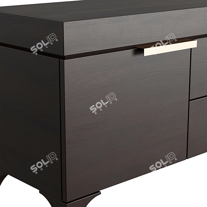 Modern Oak TV Stand Cabinet 3D model image 6