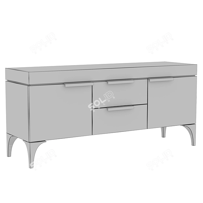 Modern Oak TV Stand Cabinet 3D model image 7