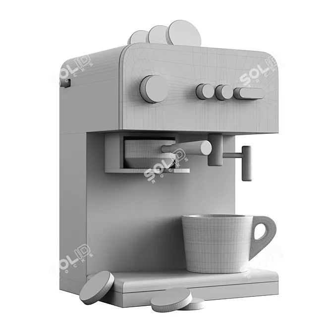 Wooden Coffee Set With Capsules 3D model image 2