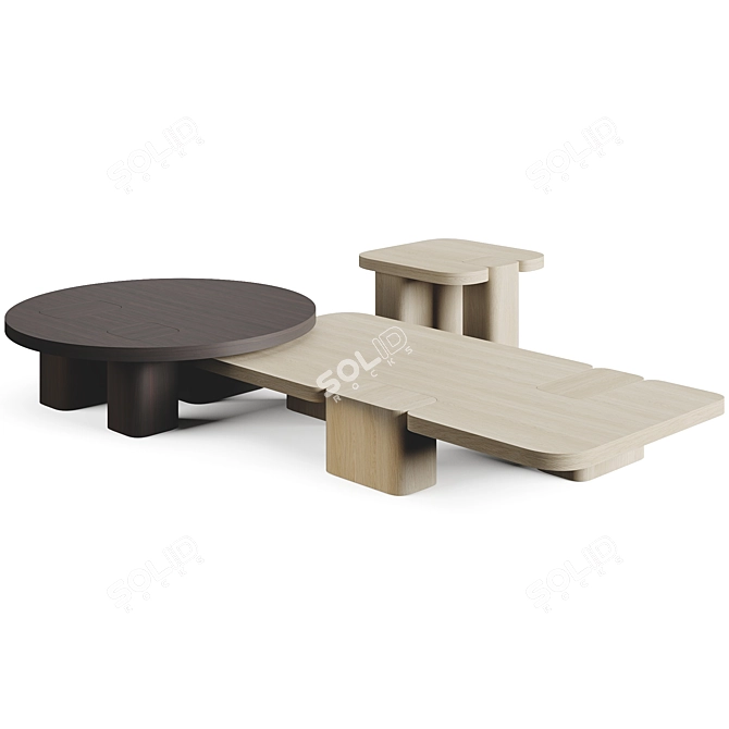  Erice Carpanese Italian Wood Table 3D model image 1