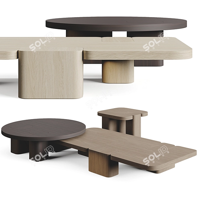  Erice Carpanese Italian Wood Table 3D model image 3