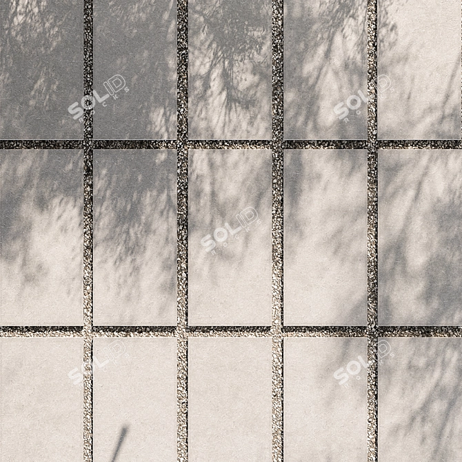 Gravel-Filled Concrete Slab Paving 3D model image 2