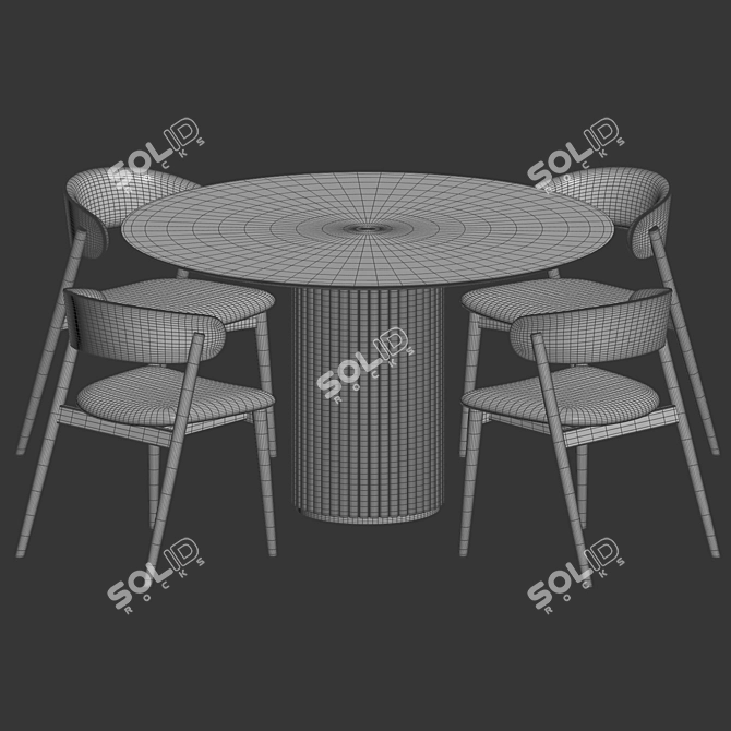 Luxury Dining Set 227 3D model image 5