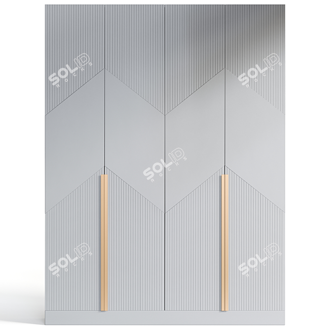 Modern Vesta Wardrobe in White 3D model image 2