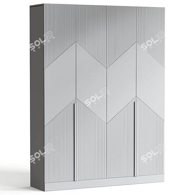 Modern Vesta Wardrobe in White 3D model image 3