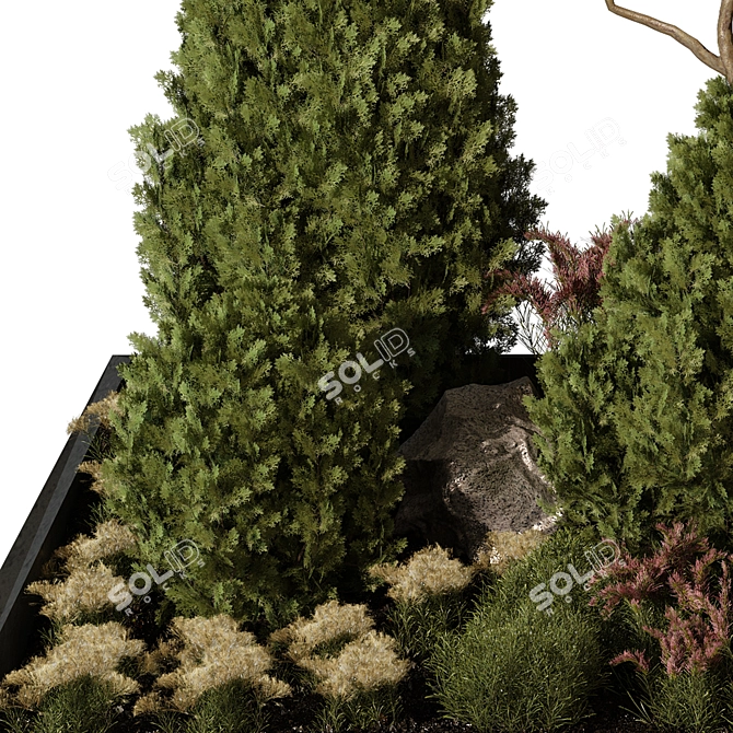 Outdoor Plant 252 V-Ray 3D Model 3D model image 3