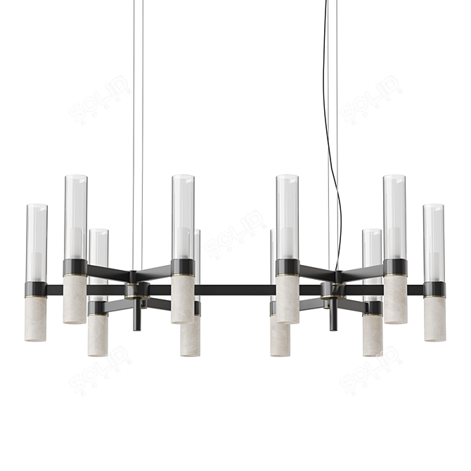 Christof 20 B Glass & Marble Chandelier 3D model image 1