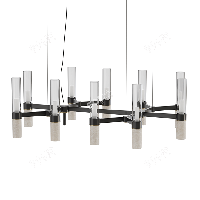 Christof 20 B Glass & Marble Chandelier 3D model image 2
