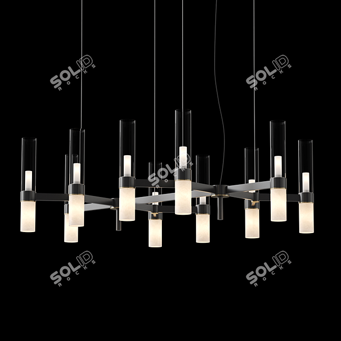 Christof 20 B Glass & Marble Chandelier 3D model image 3
