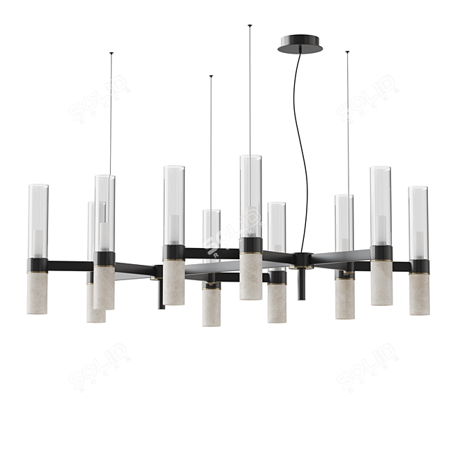 Christof 20 B Glass & Marble Chandelier 3D model image 4