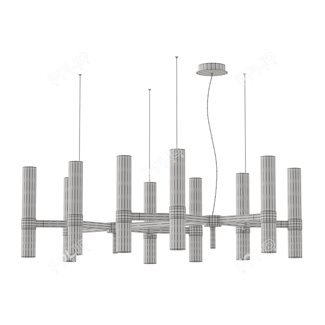 Christof 20 B Glass & Marble Chandelier 3D model image 5