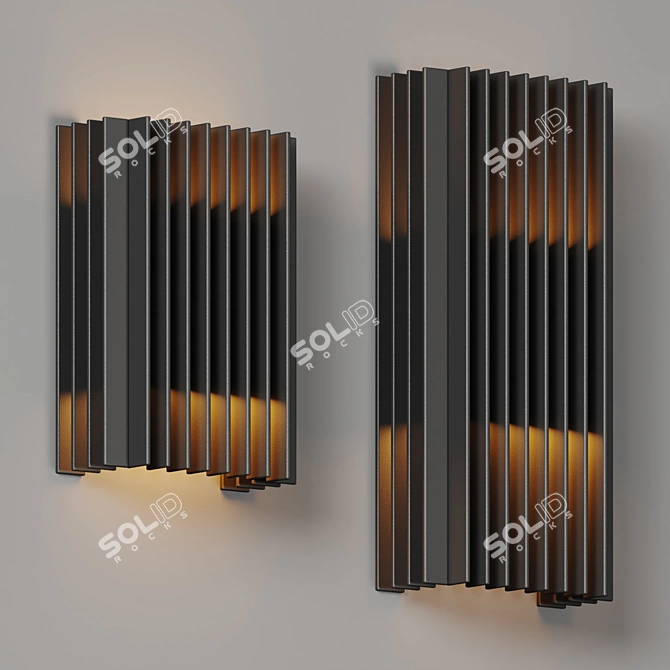 Modern Outdoor Wall Sconce: Rampart 3D model image 3