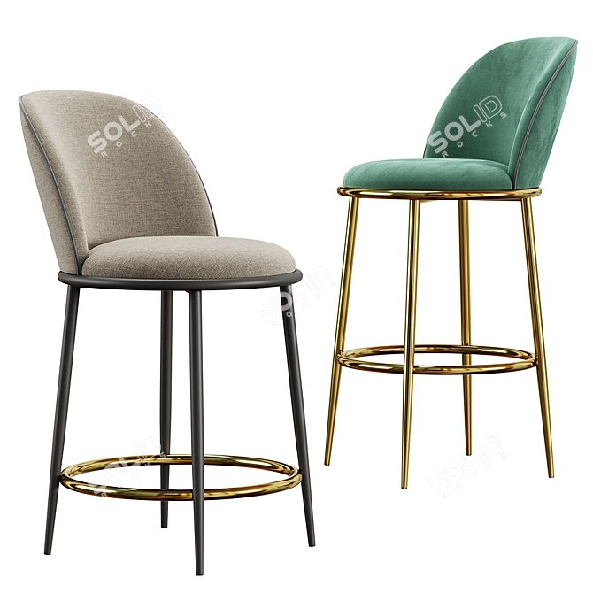 AURA Bar Stool Collection 3D model image 1