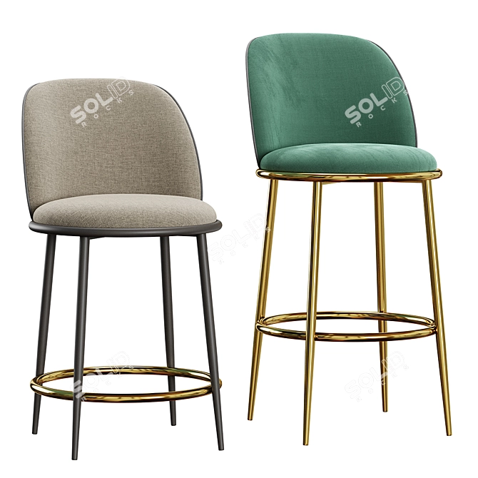 AURA Bar Stool Collection 3D model image 2
