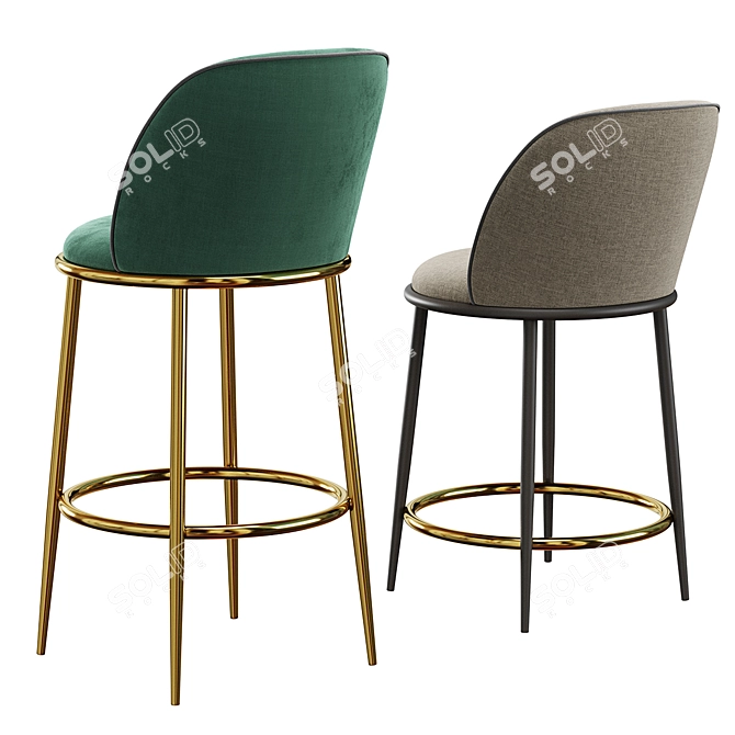 AURA Bar Stool Collection 3D model image 5
