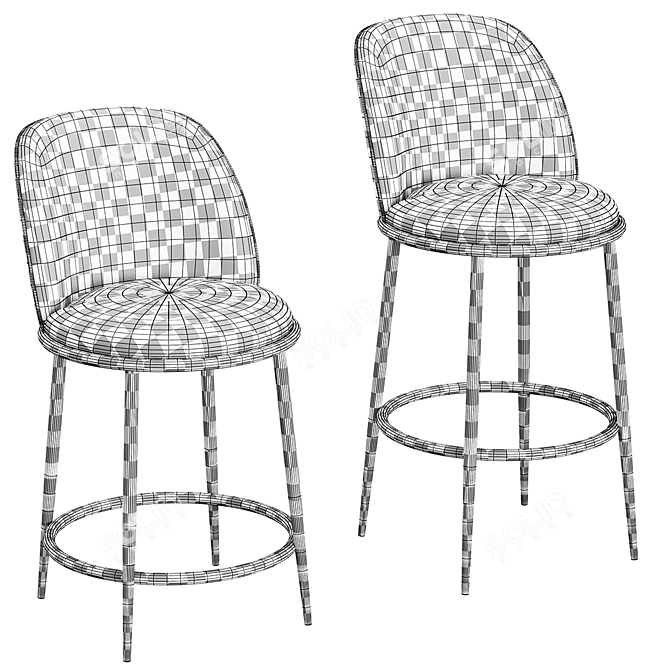 AURA Bar Stool Collection 3D model image 6