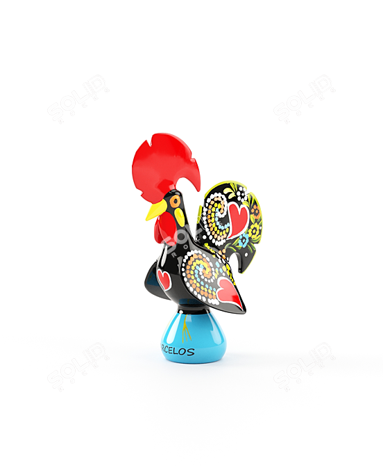 Portuguese Galo De Barcelos Rooster 3D model image 2