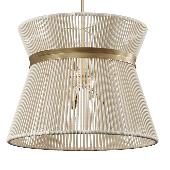 Contemporary White Pendant Light Fixture 3D model image 1