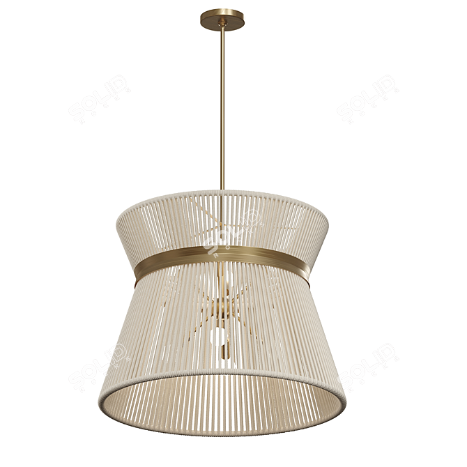 Contemporary White Pendant Light Fixture 3D model image 4