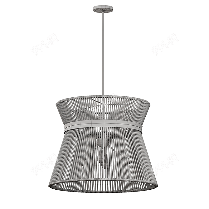 Contemporary White Pendant Light Fixture 3D model image 5