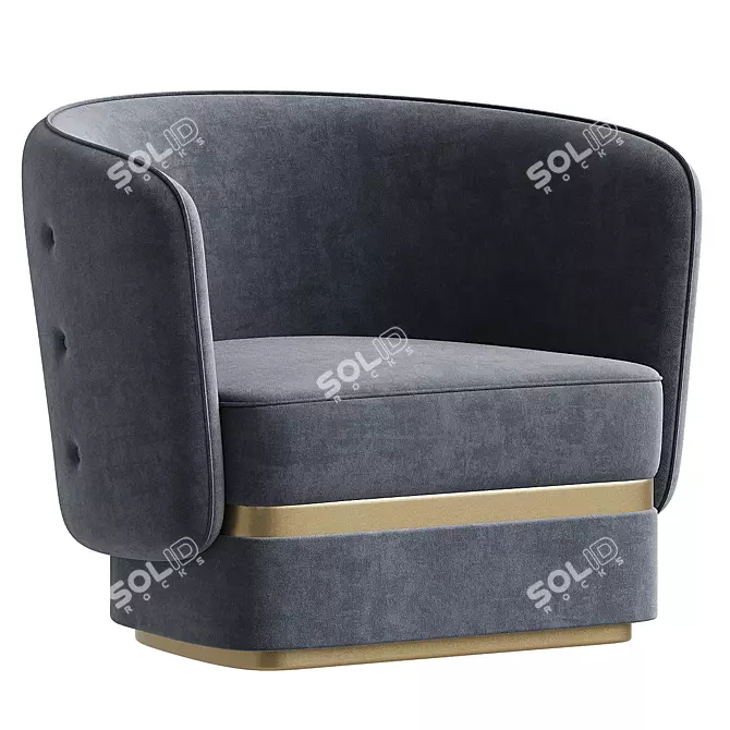 Elegant POEMA Armchair with Armrests 3D model image 1