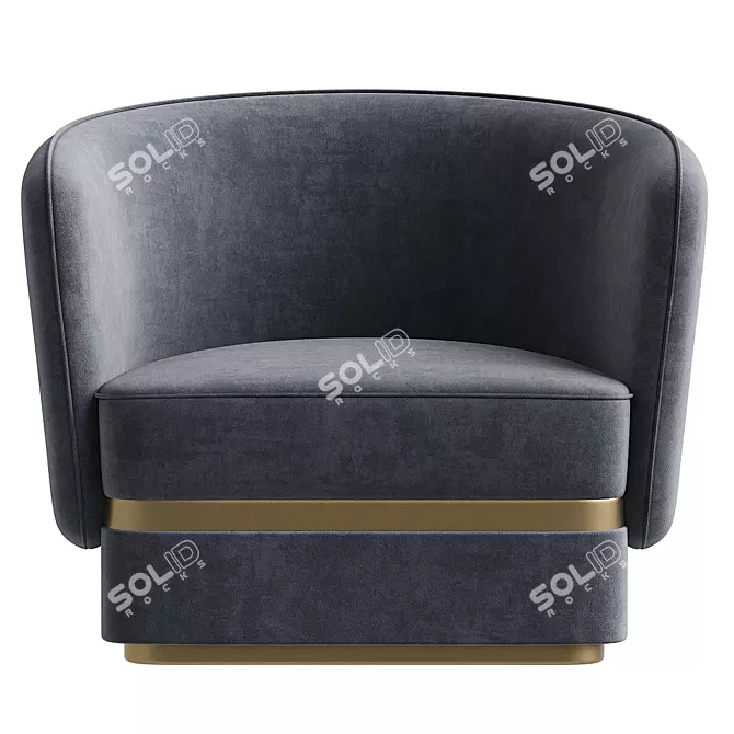 Elegant POEMA Armchair with Armrests 3D model image 2