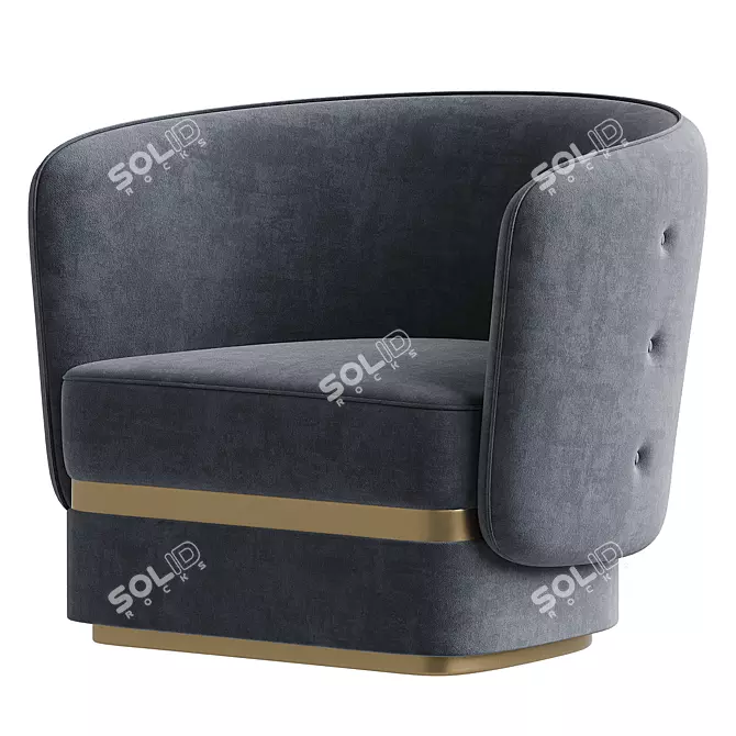 Elegant POEMA Armchair with Armrests 3D model image 3