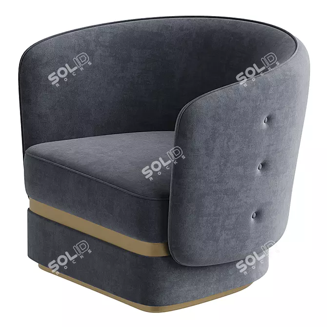Elegant POEMA Armchair with Armrests 3D model image 4