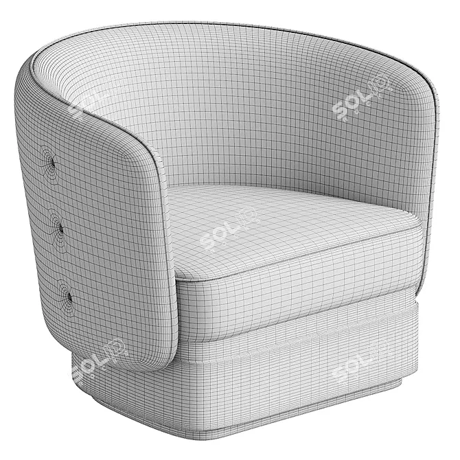 Elegant POEMA Armchair with Armrests 3D model image 5