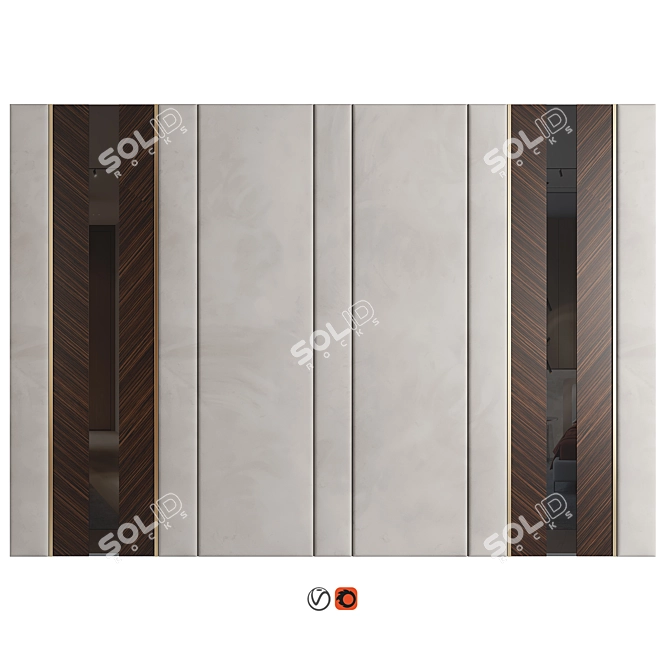 3D Wall Panel Decor Model 3D model image 1