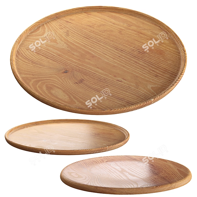 Shawarma Dish with Wooden Tray 3D model image 6