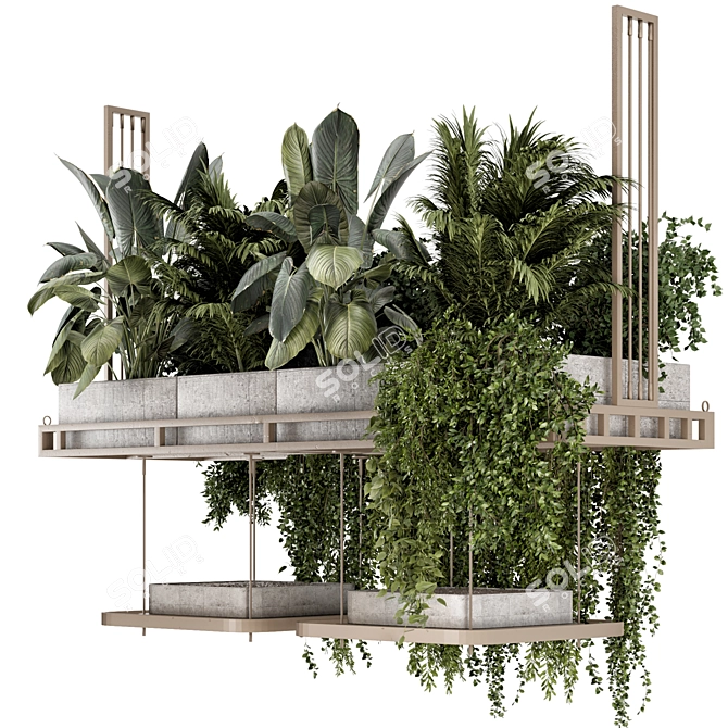 Metal Box Hanging Indoor Plants 3D model image 2