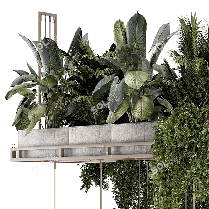 Metal Box Hanging Indoor Plants 3D model image 4