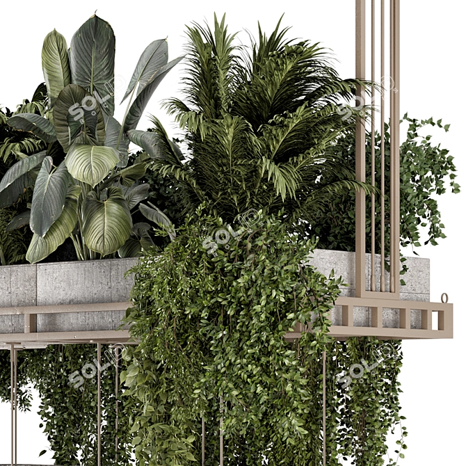 Metal Box Hanging Indoor Plants 3D model image 5