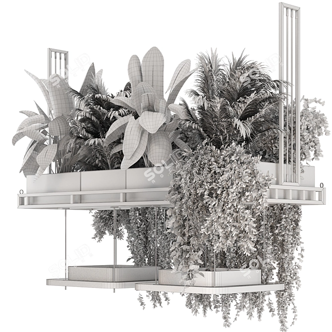 Metal Box Hanging Indoor Plants 3D model image 7
