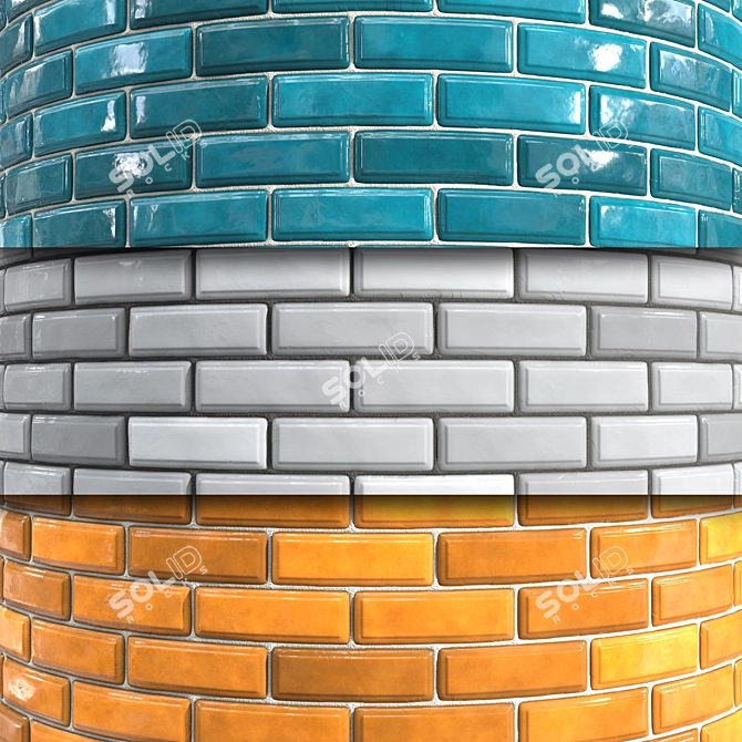 Kitchen Tile PBR Texture Set 3D model image 3