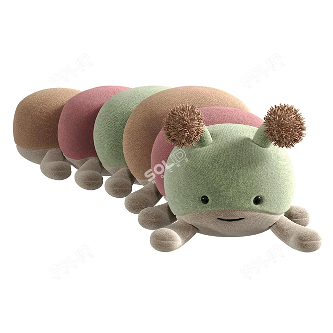 UV Unwrapped Caterpillar Toy  3D model image 1