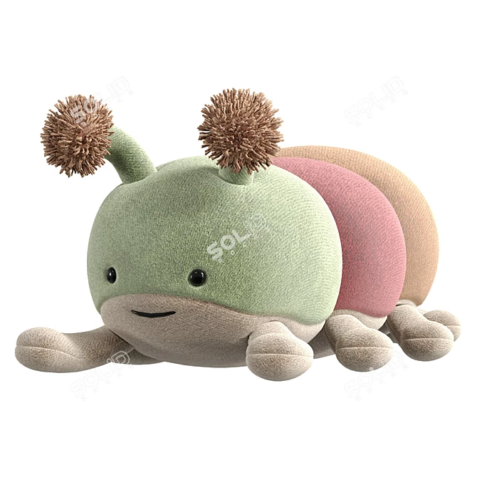 UV Unwrapped Caterpillar Toy  3D model image 2