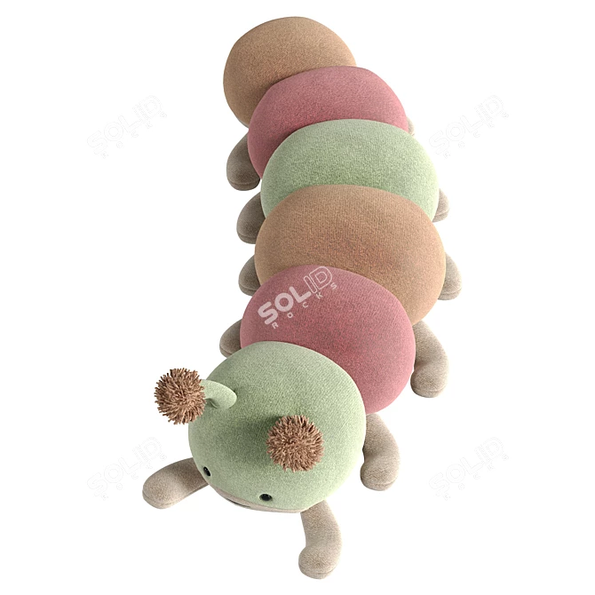 UV Unwrapped Caterpillar Toy  3D model image 3