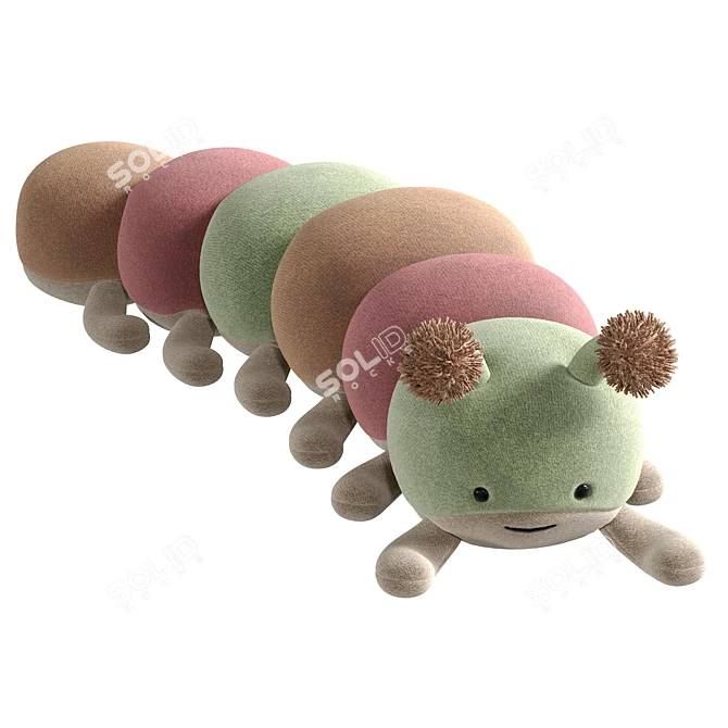 UV Unwrapped Caterpillar Toy  3D model image 5