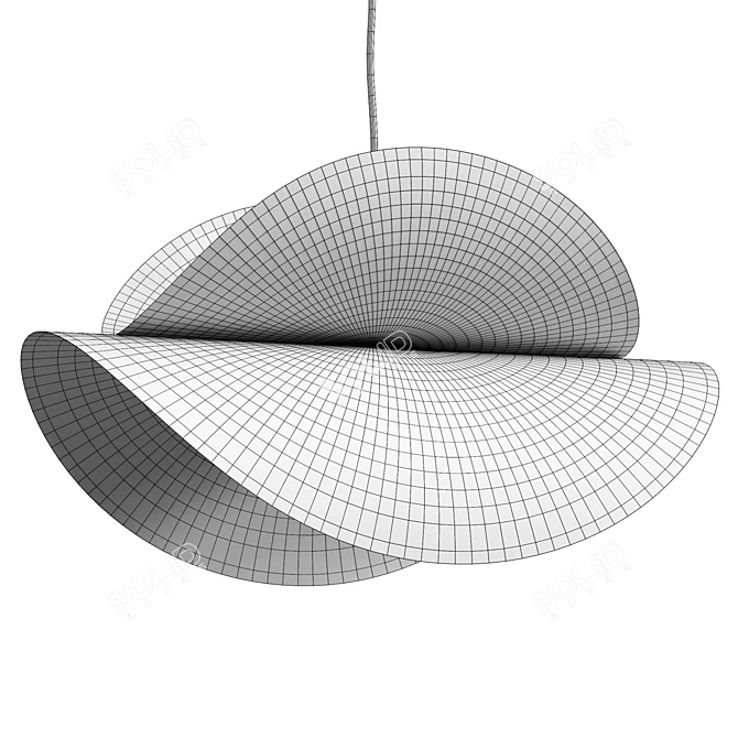 Sleek Black Metal Pendant Light 3D model image 6