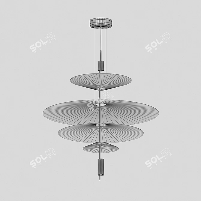 Black Guide Pendant Light with LED 3D model image 3