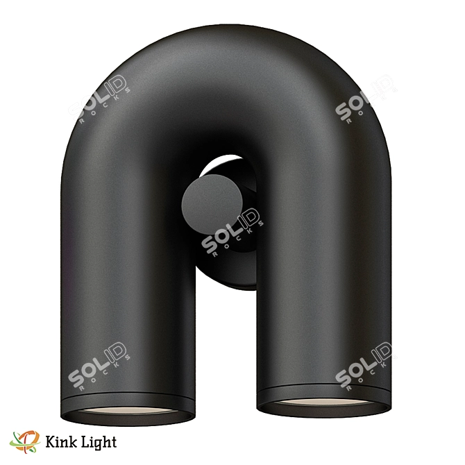 Contemporary Black Canty Wall Sconce 3D model image 1