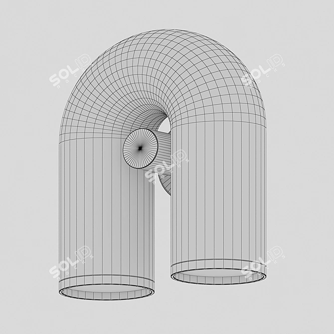 Contemporary Black Canty Wall Sconce 3D model image 2