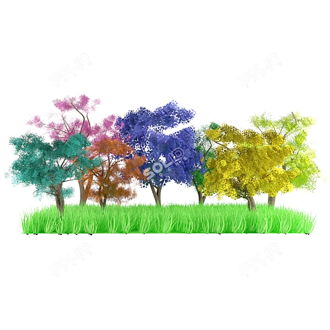 Animated Stylized Tree Pack 3D model image 5