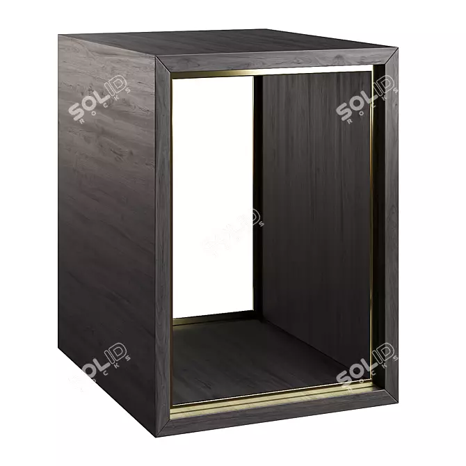 Sleek Wooden Side Table Magazine Rack 3D model image 2