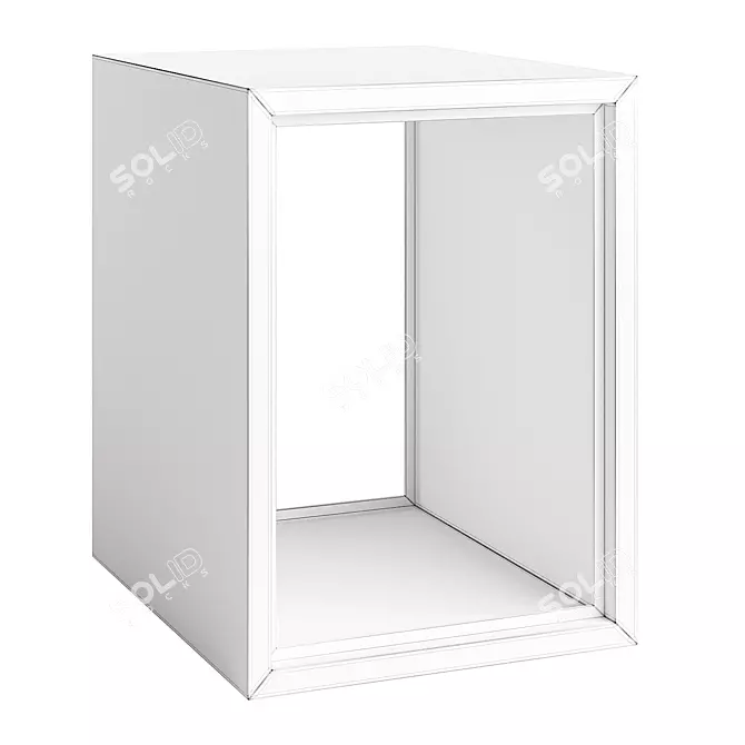 Sleek Wooden Side Table Magazine Rack 3D model image 3