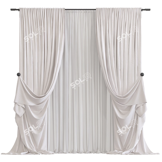 Meshed Curtain Design 3D model image 1